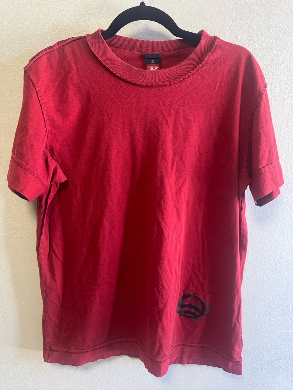 Diesel Men's Red Short Sleeve Crewneck Tee